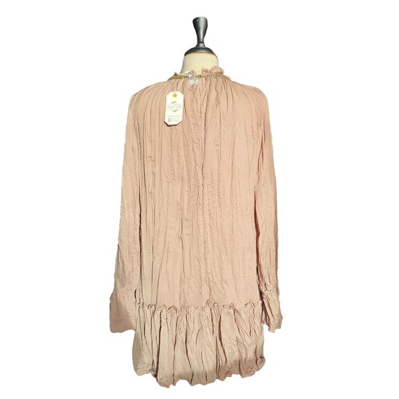 Love Riche Dress Beige Maxi Ruffle Poet Sleeves Cowl Neck Napa Valley Womans - Picture 4 of 16